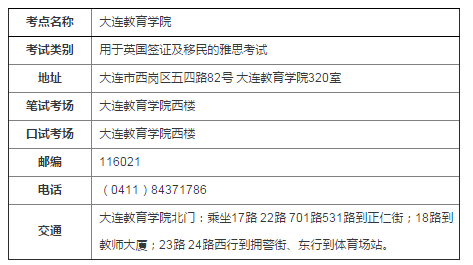 “首个用于英国签证及移民的雅思考试考点落户大连教育学院”