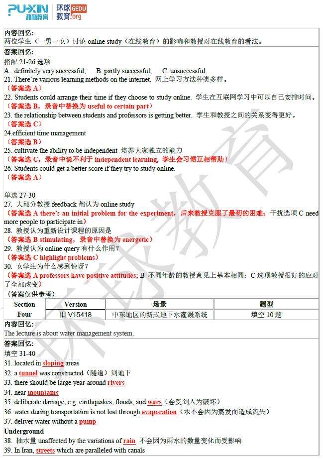 2019年3月23日雅思听力考试回忆及答案