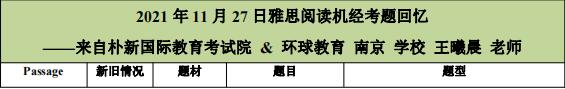 2021年11月27日雅思阅读机经