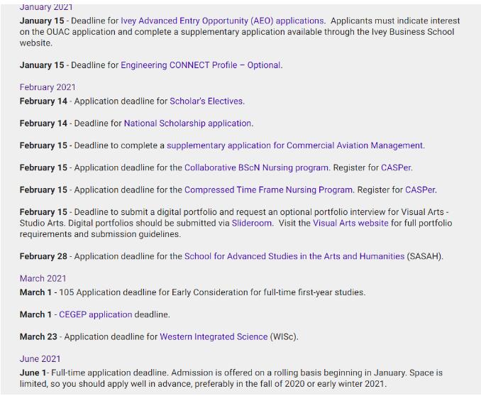 加拿大热门院校申请截止日期汇总
