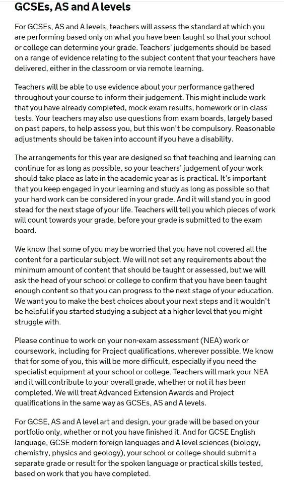 解读：Ofqual2月25日针对今夏GCSE和Alevel估分方法的说明