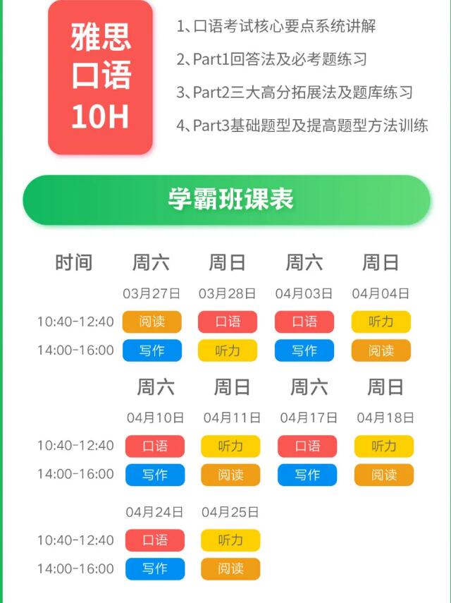 雅思培训班性价比最高的教师课程