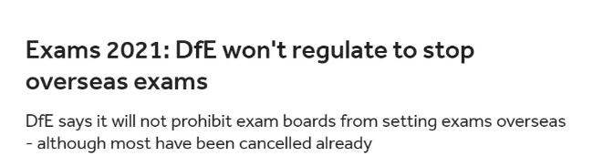 超2/3受访者希望取消国际版Alevel和IGCSE考试，英国教育部表示...