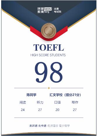 环球托福高分榜|你的努力终究会变成收获 环球托福高分榜|你的努力终究会变成收获