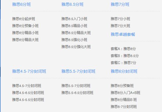 新航道雅思班价目表