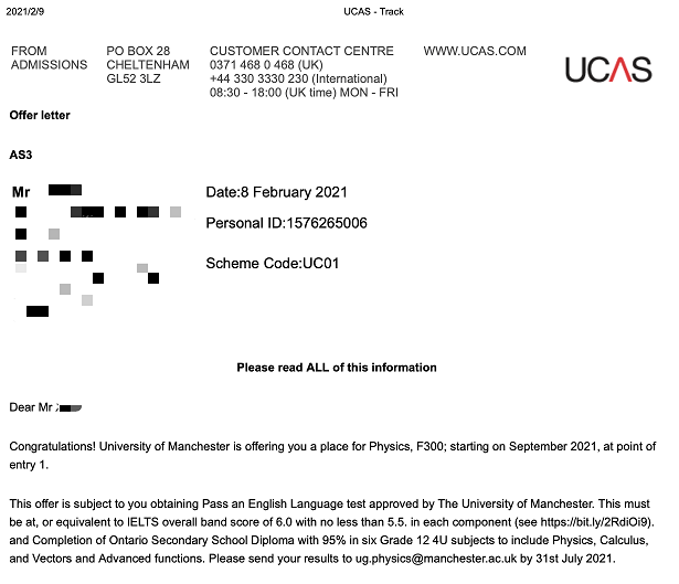 【环球OSSD高中国际部】普高黑马肖同学，伦敦国王学院offer终到手！