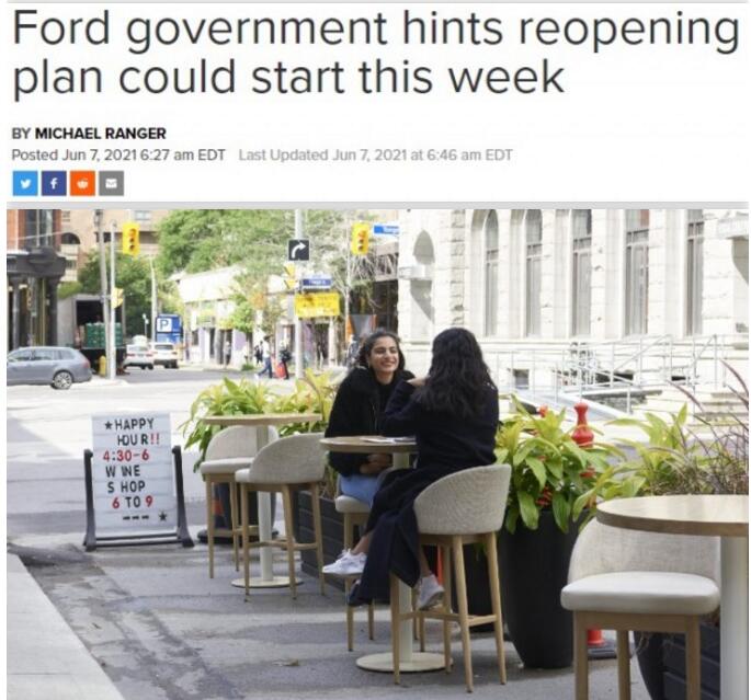 加拿大留学：安省宣布提前解封：重开商店、餐馆酒吧！放宽11项活动！