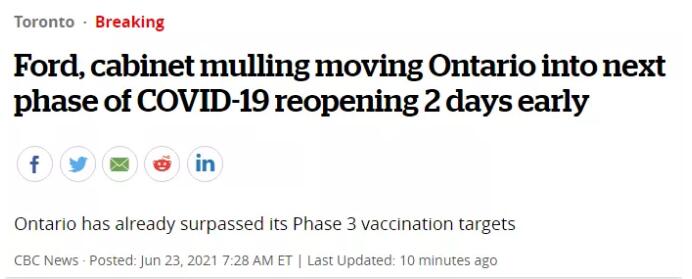 突发！安省提前解封了！下周三或全面开放商场、理发店！