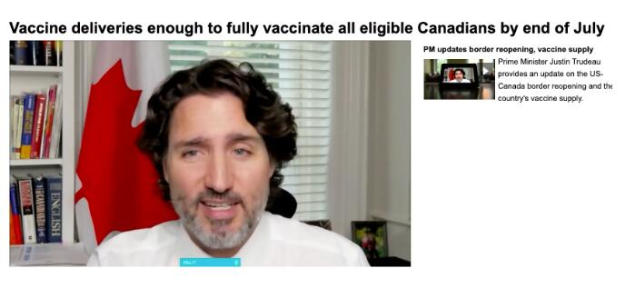 加拿大留学：7月底！加拿大疫苗全到货！特鲁多承诺：秋天前居民全打完！