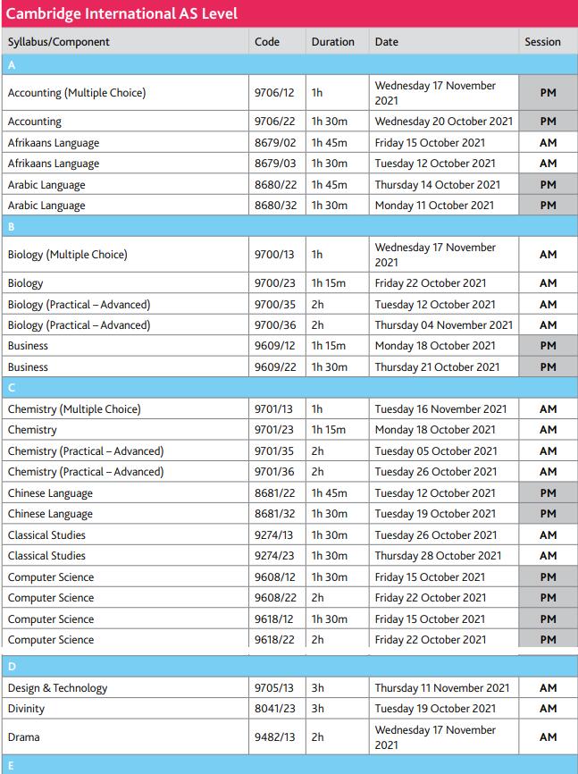 CAIE考试局公布了IGCSE和Alevel10-11月考试时间! CAIE考试局公布了IGCSE和Alevel10-11月考试时间!