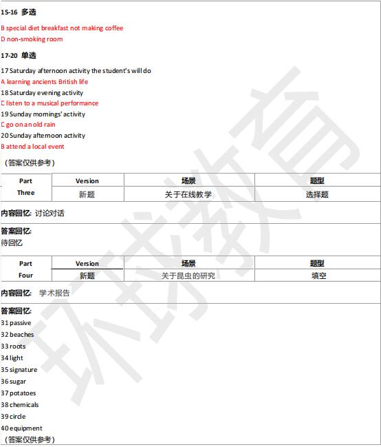 2022年1月15日雅思听力机经