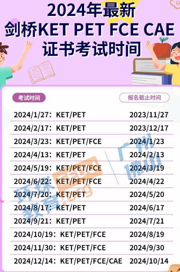 2024年广州KET/PET考试报名开启！考位有限，预报从速！！