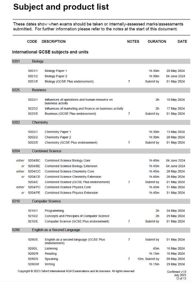 CAIE、Edexcel、AQA三大考试局2024上半年大考安排！