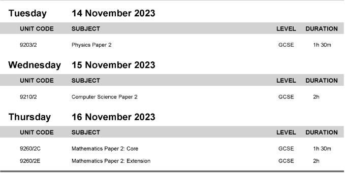 2023年A-Level爱德思、CAIE、AQA三大考试局秋季考试时间安排出炉！