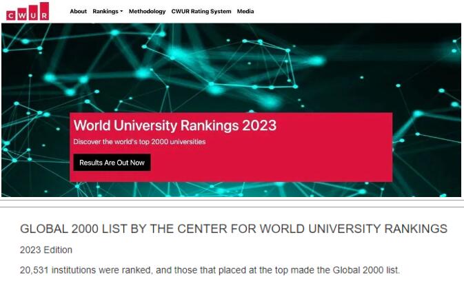 重磅！比QS“更靠谱”的CWUR2023世界大学排名发布！