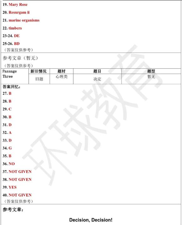 2024年8月24日雅思阅读机经