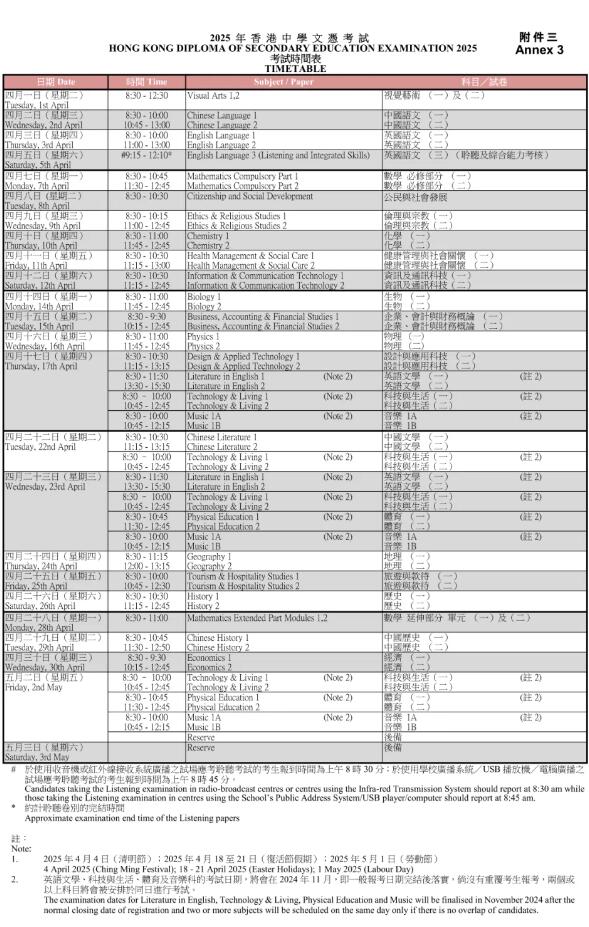重要通知！2025年DSE考试于9月11日开始报名！