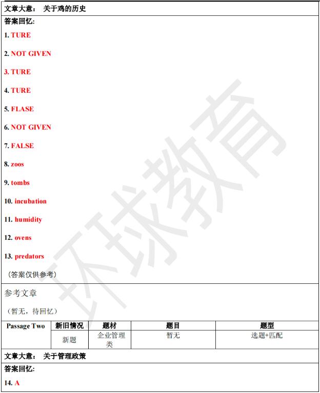 2024年9月7日雅思阅读机经