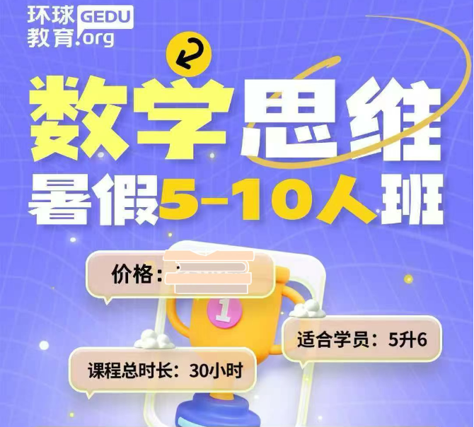 广州环球教育数学思维暑假班！ALEVEL/DSE/OSSD/国际竞赛等统统适配！