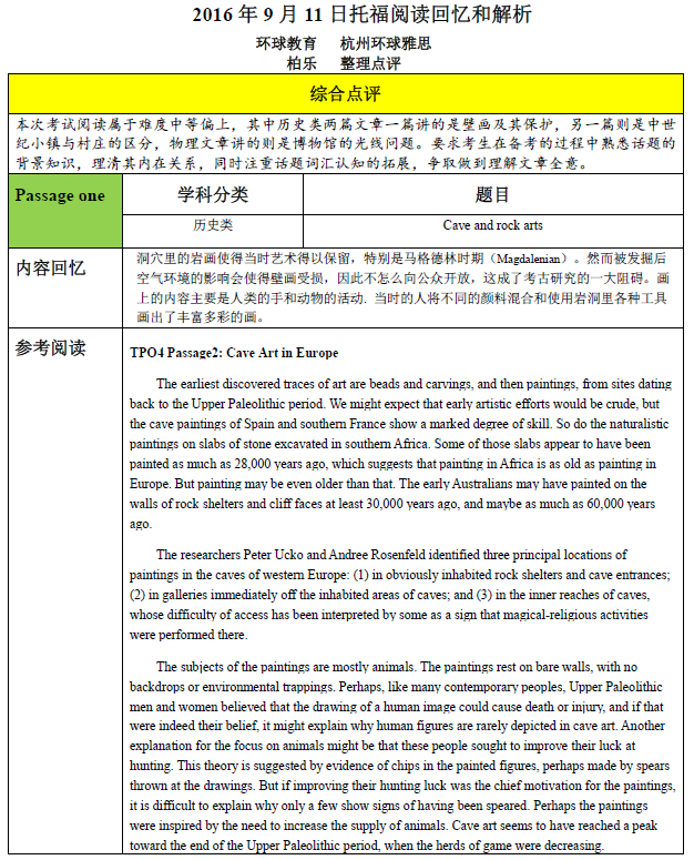 2016年9月11日托福考试听说读写全回忆