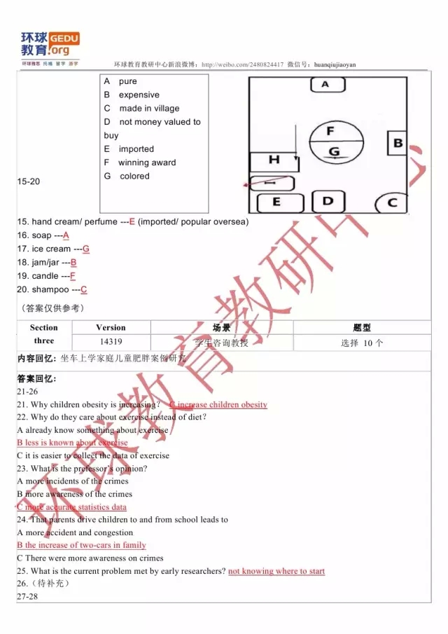 雅思考試機經