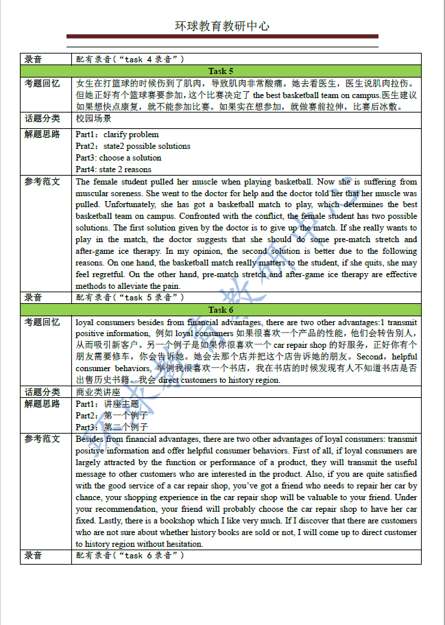 2016年 5月 22 日托福口语回忆和解析