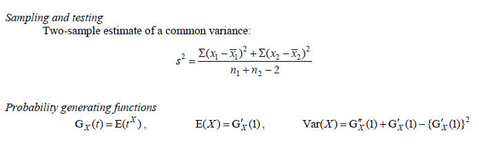 CAIE剑桥考试局ALevel数学和进阶数学必须掌握的公式汇总