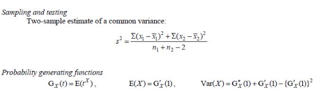 CAIE剑桥考试局ALevel数学和进阶数学必须掌握的公式汇总