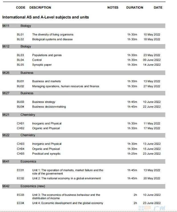 2022年05/06月国际三大体系Alevel/IBDP/AP夏季考试时间表来了！