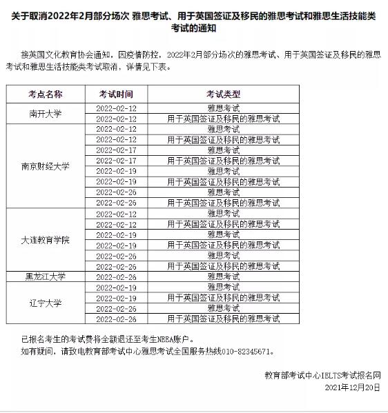 2022年雅思考试新变动，部分场次已取消至3月！