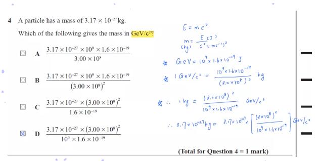 Edexcel ALevel物理第四单元选择题，刷题走起