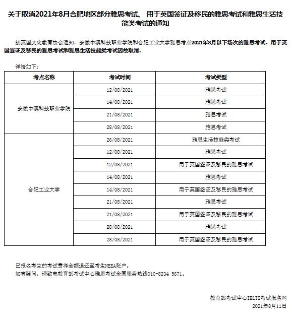 通知关于8月雅思机考和用于英国签证及移民变更