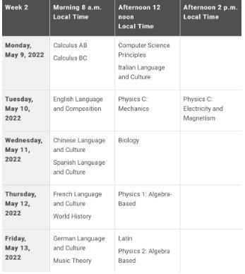 2022年AP各科考试时间表终于更新！学生可参加延迟考试！