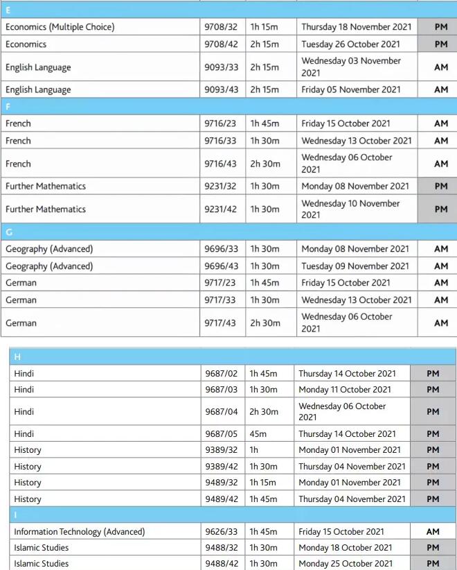 2021-2022年A-Level考试时间表收藏哦