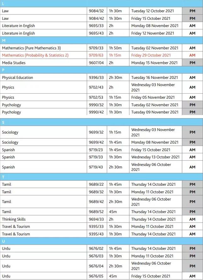 2021-2022年A-Level考试时间表收藏哦