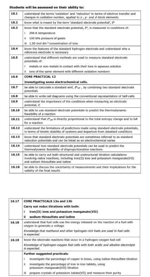 ALevel化学第五单元知识点整理要掌握哦