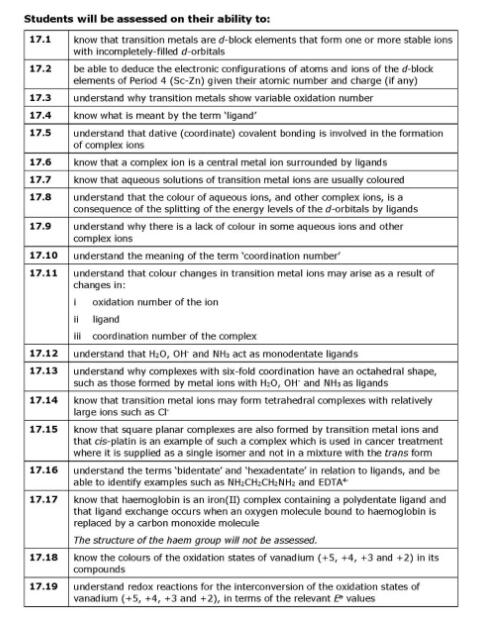 ALevel化学第五单元知识点整理要掌握哦