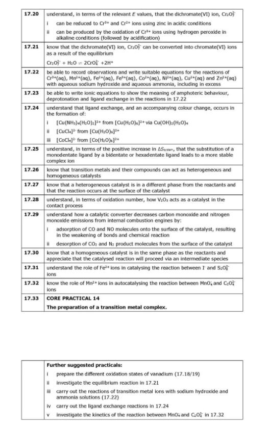 ALevel化学第五单元知识点整理要掌握哦