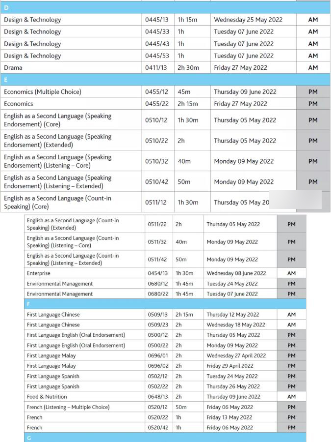 CAIE剑桥2022年5-6月IG/Alevel各科考试时间，请收藏！