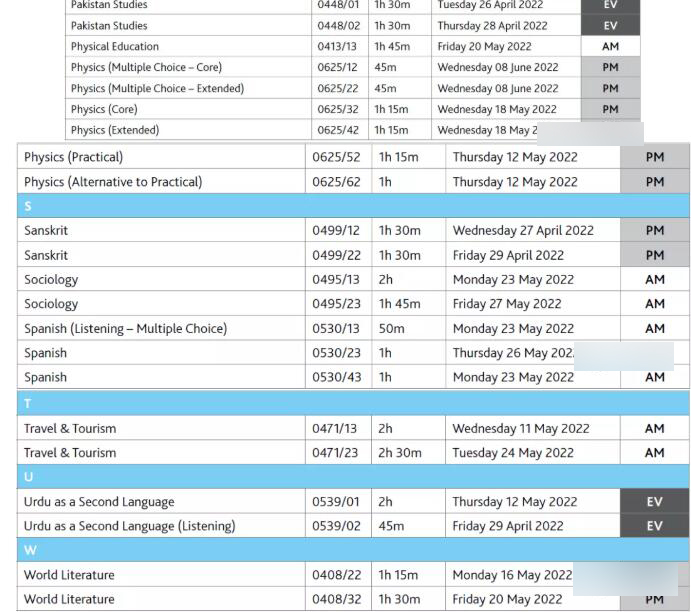 CAIE剑桥2022年5-6月IG/Alevel各科考试时间，请收藏！