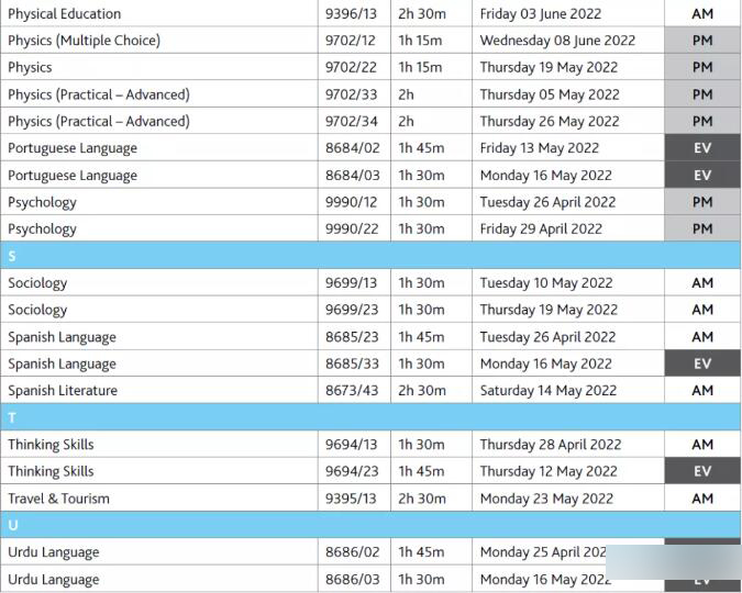 CAIE剑桥2022年5-6月IG/Alevel各科考试时间，请收藏！
