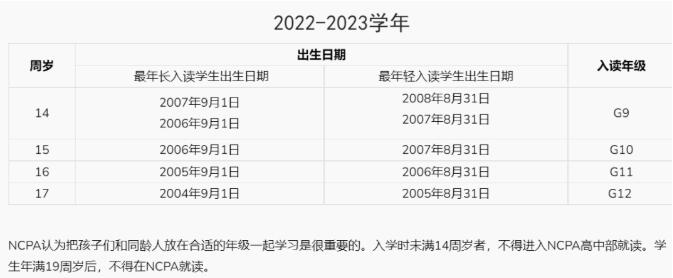 广州NCPA美式中学2023年入学详解及考试要求