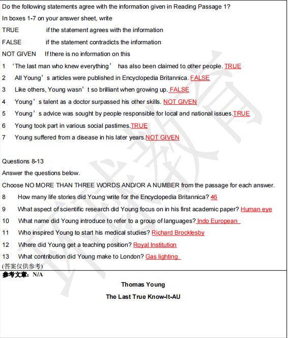 2022年5月21日雅思阅读机经