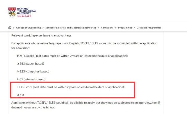 国外留学新加坡南洋理工大学雅思要求降至6分！