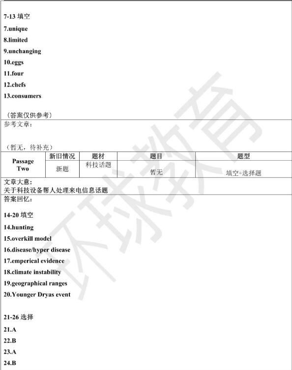 2023年7月22日雅思阅读机经