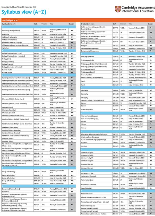 汇总！2023年IGCSE/A-Level秋季大考报名&考试时间表！