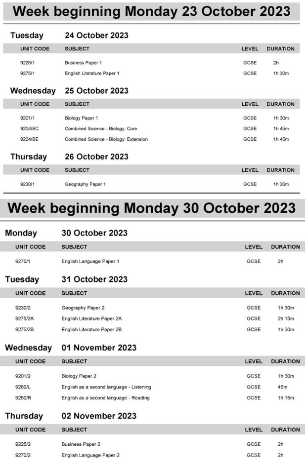 汇总！2023年IGCSE/A-Level秋季大考报名&考试时间表！