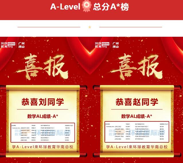 满屏A/A*、满分！广州环球国际部ALevel夏季大考喜报刷屏！激发你的无限可能！