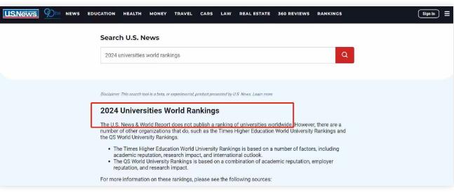 突发！USNews宣布取消2024全球院校榜单！
