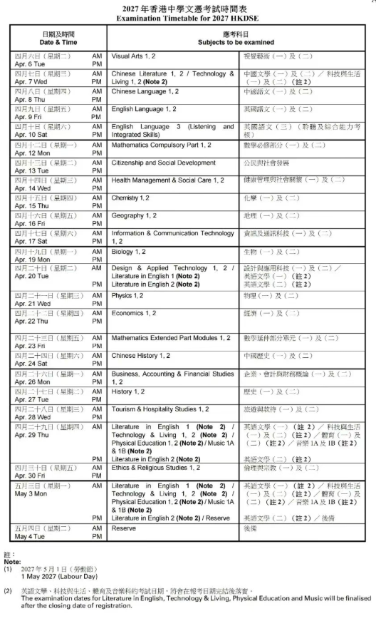 2027年DSE考试时间！抓住暑假备考关键期，系统化夯实基础！